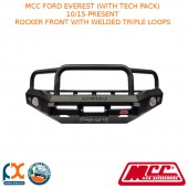 MCC BULLBAR ROCKER FRONT WITH WELDED TRIPLE LOOPS FITS FORD EVEREST (WITH TECH PACK) (10/2015-PRESENT) (WITH FOG)