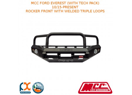 Mcc Bullbar Rocker Front With Welded Triple Loops Fits Ford Everest (with Tech Pack) (10/2015-present) (with Fog)