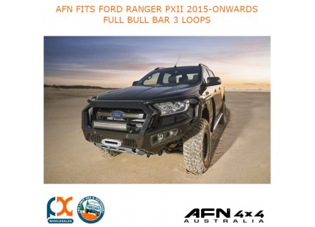 Afn Fits Ford Ranger Pxii 2015-onwards Full Bull Bar 3 Loops