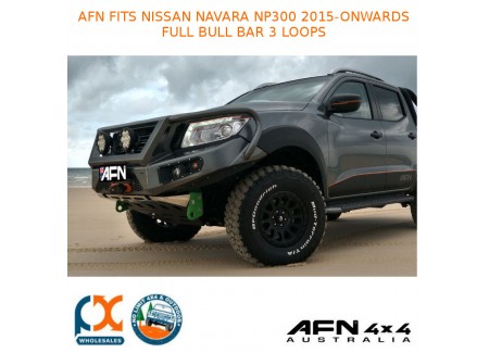 Afn Fits Nissan Navara Np300 2015-onwards Full Bull Bar 3 Loops