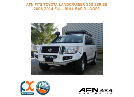 Afn Fits Toyota Landcruiser 200 Series 2008-2014 Full Bull Bar 3 Loops