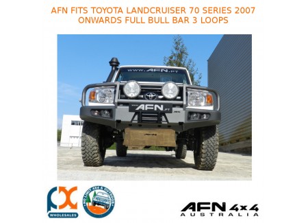 Afn Fits Toyota Landcruiser 70 Series 2007 Onwards Full Bull Bar 3 Loops