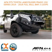 AFN FITS TOYOTA LANDCRUISER PRADO 150 SERIES 2014 - 2016 FULL BULL BAR 3 LOOPS