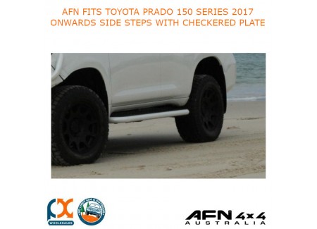 Afn Fits Toyota Prado 150 Series 2017 Onwards Side Steps With Checkered Plate