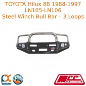 MCC STEEL BULL BAR 3 LOOPS S/S FITS HILUX 88 - 97 LN106 4X4 WINCH ARB TJM