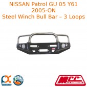 MCC FALCON STEEL WINCH BULL BAR - 3 LOOPS FITS NISSAN PATROL GU 05 Y61-03004-001