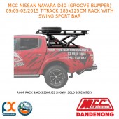 MCC T-RACK 185x125CM W/ SWING SPORT BAR FITS NISSAN NAVARA D40(G B)(09/05-02/15)