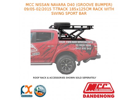 Mcc T-rack 185x125cm W/ Swing Sport Bar Fits Nissan Navara D40(g B)(09/05-02/15)