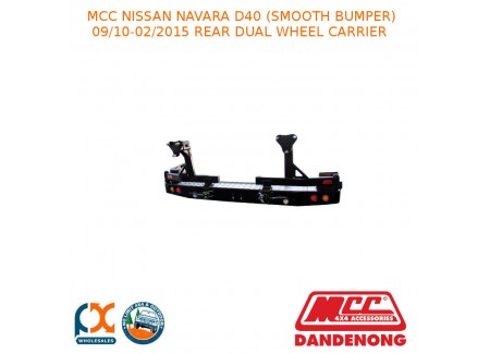 Mcc Rear Bar 2 Wheel Carrier Fits Nissan Navara D40(smooth Bumper)(09/10-02/15)