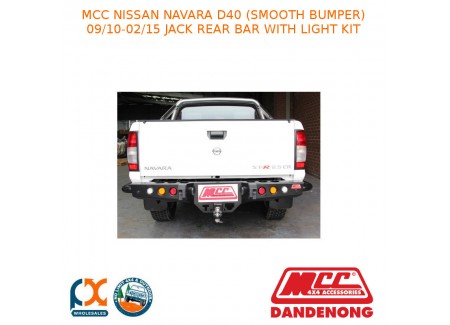 Mcc Jack Rear Bar W/light Kit Fits Nissan Navara D40(smooth Bumper)(09/10-02/15)