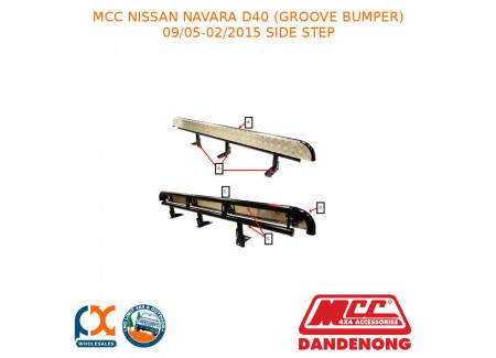 Mcc Bullbar Side Step Fits Nissan Navara D40 (groove Bumper)(09/05-02/15)