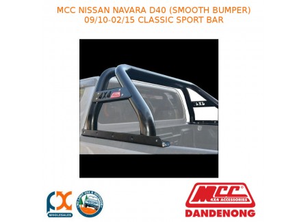 Mcc Classic Sport Bar Black Tubing Fits Nissan Navara D40 (sb)(9/10-2/15)