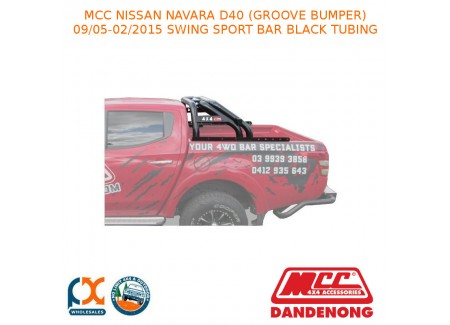 Mcc Swing Sport Bar Black Tubing Fits Nissan Navara D40 Groove Bumper 9/05-2/15