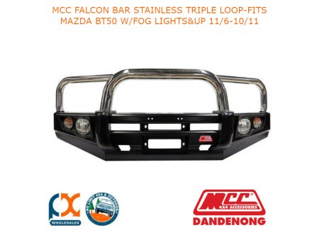 Mcc Falcon Bar Stainless Triple Loop-fits Mazda Bt50 W/fog Lights&up 11/6-10/11