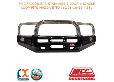 Mcc Falcon Bar Stainless 3 Loop + Single Loop-fits Mazda Bt50 (11/06-10/11)- Sbl