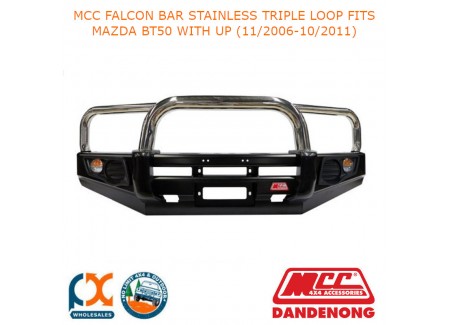 Mcc Falcon Bar Stainless Triple Loop Fits Mazda Bt50 With Up (11/2006-10/2011)