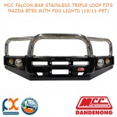 MCC FALCON BAR STAINLESS TRIPLE LOOP FITS MAZDA BT50 WITH FOG LIGHTS (10/11-PRT)