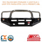 MCC FALCON BAR STAINLESS 3 LOOP PLUS 1 LOOP FITS MAZDA BT50 (10/11-PRESENT)-SBL