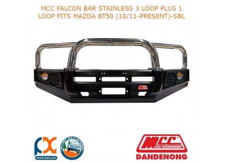 Mcc Falcon Bar Stainless 3 Loop Plus 1 Loop Fits Mazda Bt50 (10/11-present)-sbl