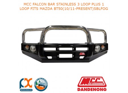 Mcc Falcon Bar Stainless 3 Loop Plus 1 Loop Fits Mazda Bt50(10/11-present)sblfog