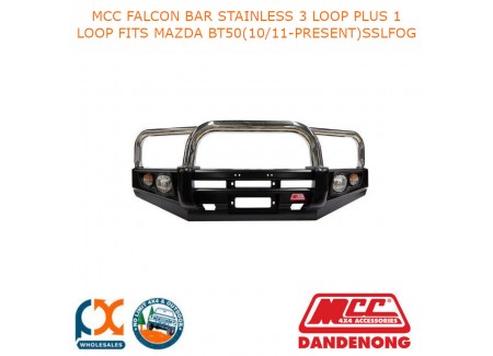 Mcc Falcon Bar Stainless 3 Loop Plus 1 Loop Fits Mazda Bt50(10/11-present)sslfog