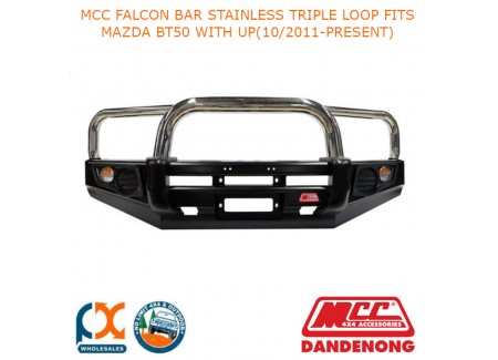 Mcc Falcon Bar Stainless Triple Loop Fits Mazda Bt50 With Up(10/2011-present)