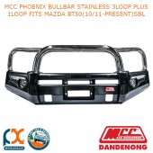 MCC PHOENIX BULLBAR STAINLESS 3LOOP PLUS 1LOOP FITS MAZDA BT50(10/11-PRESENT)SBL