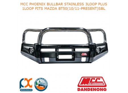 Mcc Phoenix Bullbar Stainless 3loop Plus 1loop Fits Mazda Bt50(10/11-present)sbl