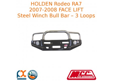 Mcc Falcon Steel Winch Bull Bar – 3 Loops Fits Holden Rodeo Ra7 - 07002-001