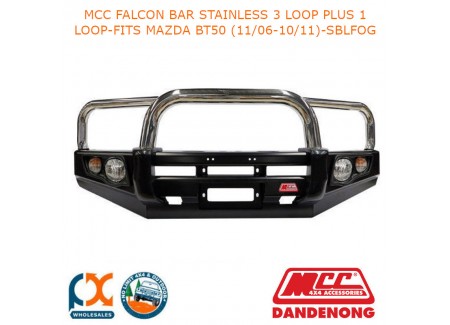 Mcc Falcon Bar Stainless 3 Loop Plus 1 Loop-fits Mazda Bt50 (11/06-10/11)-sblfog