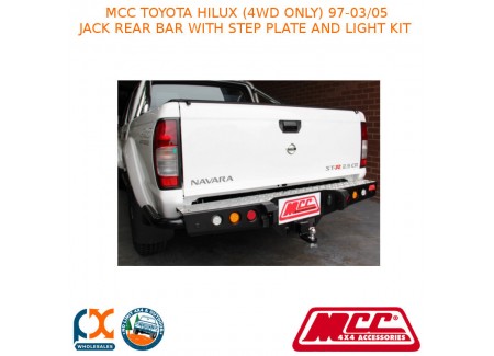 Mcc Jack Rear Bar With Step Plate&light Kit Fits Toyota Hilux 4wd Only(97-03/05)