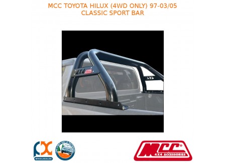 Mcc Classic Sport Bar Black Tubing Fits Toyota Hilux (4wd Only) (97-03/05)