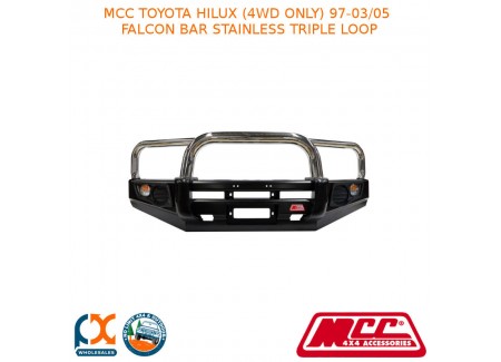 Mcc Falcon Bar Stainless Triple Loop Fits Toyota Hilux (4wd Only) (1997-03/2005)