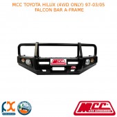 MCC FALCON BAR A-FRAME FITS TOYOTA HILUX (4WD ONLY) WITH FOG LIGHTS (1997-03/05)