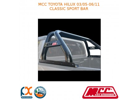 Mcc Classic Sport Bar Black Tubing Fits Toyota Hilux (03/05-06/11)