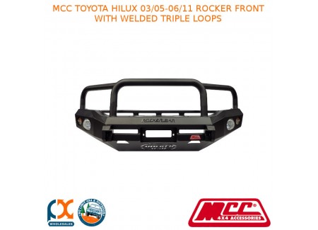 Mcc Bullbar Rocker Front With Welded 3 Loops Fits Toyota Hilux (03/05-06/11)