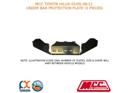 Mcc Under Bar Protection Plate (3 Pieces) Fits Toyota Hilux (03/2005-06/2011)