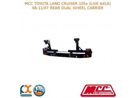 Mcc Rear Bar 2 Wheel Carrier Fits Toyota Land Cruiser 105s (la) (98-11/07)