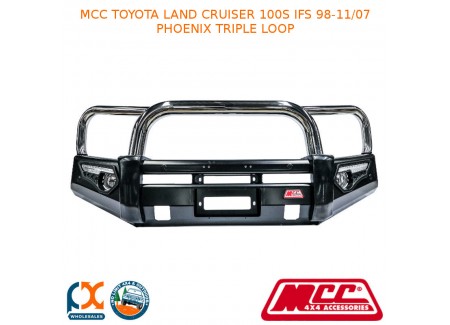 Mcc Phoenix Bullbar Triple Loop Fits Toyota Land Cruiser 100s Ifs (1998-11/2007)