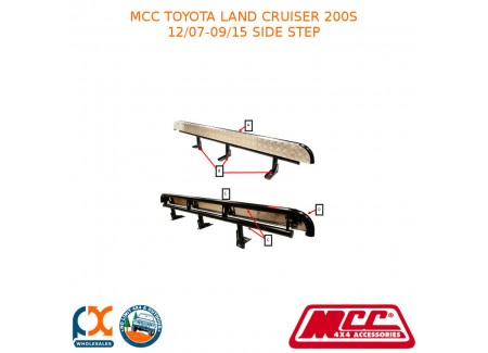 Mcc Bullbar Side Step Fits Toyota Land Cruiser 200s (12/2007-09/2015) Sand Black