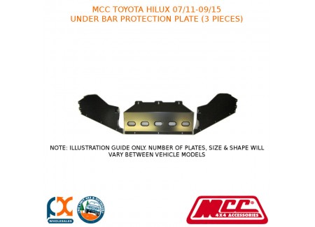 Mcc Under Bar Protection Plate (3 Pieces) Fits Toyota Hilux (07/2011-09/2015)