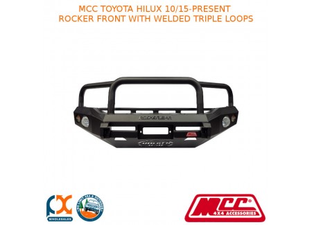 Mcc Bullbar Rocker Front With Welded Triple Loops Fits Toyota Hilux (10/15-p)