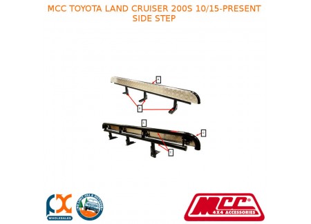 Mcc Bullbar Side Step Fits Toyota Land Cruiser 200s (10/15-present) - Black