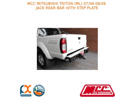 Mcc Jack Rear Bar With Step Plate Fits Mitsubishi Triton (ml) (07/06-08/09)