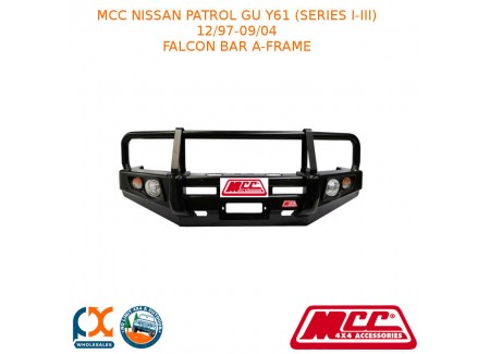 Mcc Falcon Bar A-frame Fits Nissan Patrol Gu Y61 (series I-iii) (12/1997-09/2004) (with Fog And Under Protection)