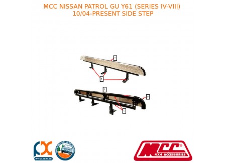 Mcc Bullbar Side Step-fits Nissan Patrol Gu Y61(series Iv-viii)(10/04-present)-b