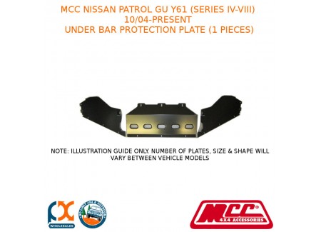 Mcc Under Bar Protection Plate (1 Pieces) Fits Nissan Patrol Gu Y61 (series Iv-viii) (10/2004-present)