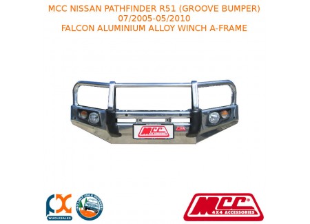 Mcc Falcon Bar Aluminium Alloy Winch A-frame Fits Nissan Pathfinder R51 (groove Bumper) 07/05-05/10 (with Fog And Under Protection)