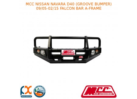 Mcc Falcon Bar A-frame Fits Nissan Navara D40 (groove Bumper) (09/2005-02/2015) (with Fog And Under Protection)