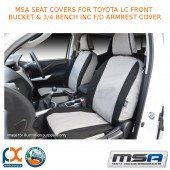 MSA SEAT COVERS FOR TOYOTA LC FRONT BUCKET & 3/4 BENCH INC F/D ARMREST COVER